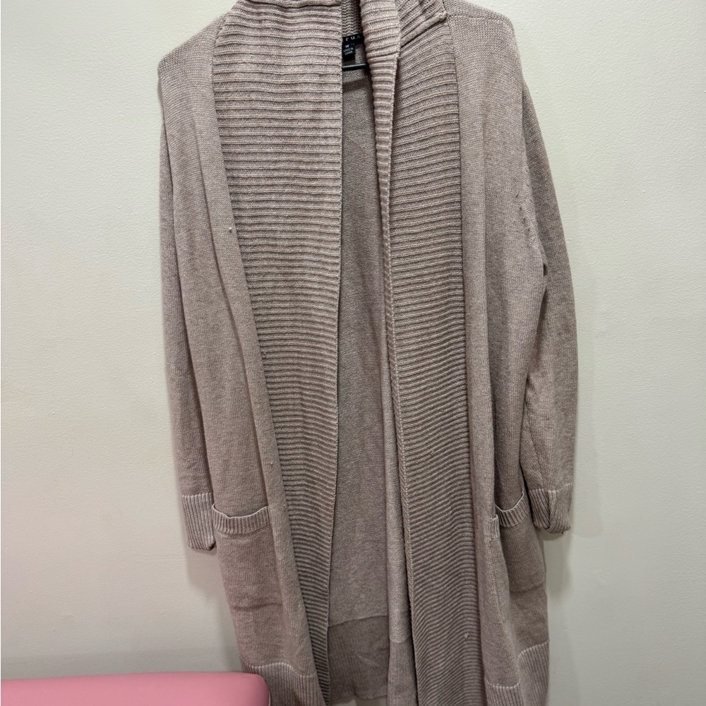 Cozy Beige Open-Front Sweater